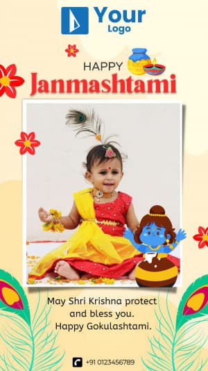 Janmashtami Story Template Instagram Post template