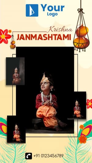 Janmashtami Story Template Facebook Poster