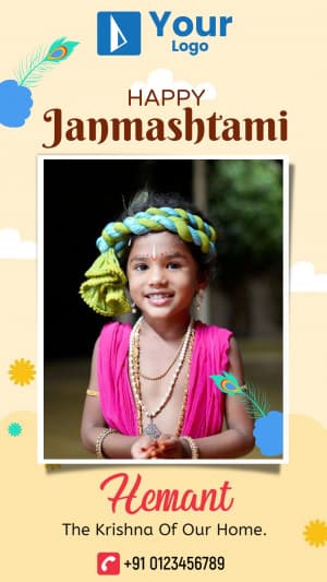 Janmashtami Story Template creative template