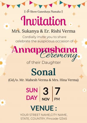 Mundan Ceremony (Invitation) template