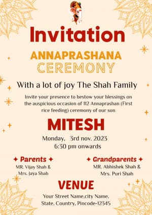 Annaprashan Ceremony(Invitation) flyer