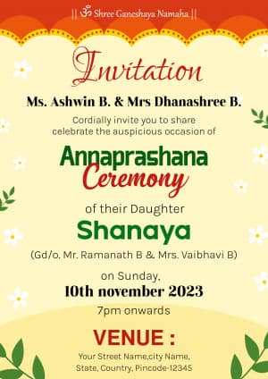 Annaprashan Ceremony(Invitation) poster