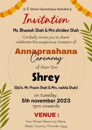 Annaprashan Ceremony(Invitation) Instagram banner