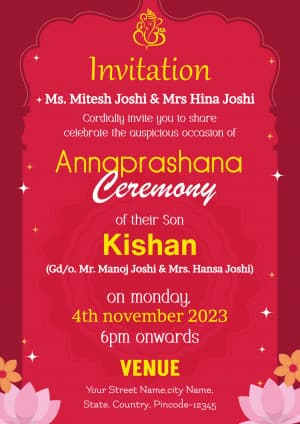 Annaprashan Ceremony(Invitation) custom template