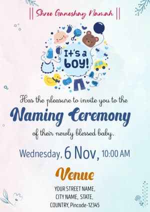 Naming Ceremony (Invitation) facebook ad banner