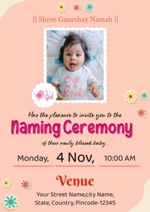 Naming Ceremony (Invitation) facebook template
