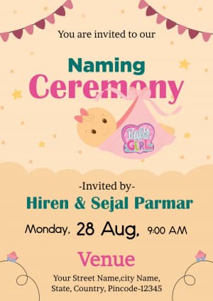 Naming Ceremony (Invitation) Social Media template