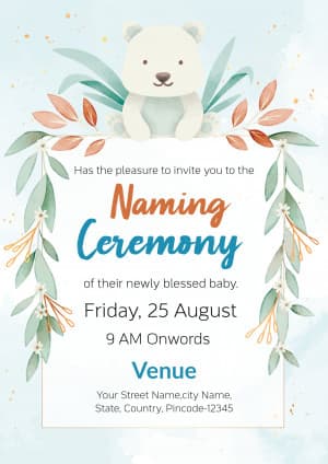 Naming Ceremony (Invitation) flyer