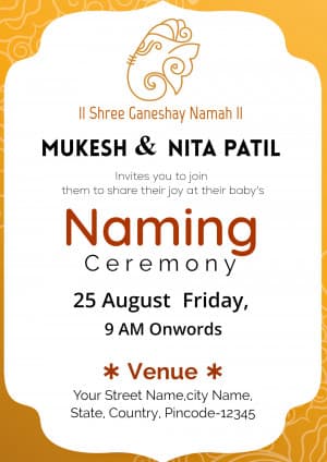 Naming Ceremony (Invitation) banner