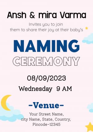 Naming Ceremony (Invitation) Instagram banner