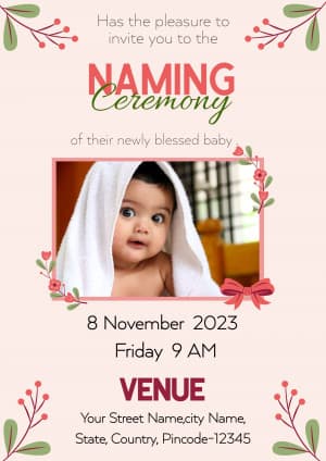 Naming Ceremony (Invitation) custom template