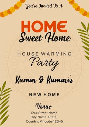 Home Inauguration (Invitation) facebook template