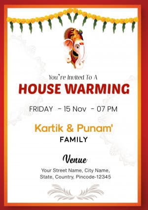 Home Inauguration (Invitation) Social Media template