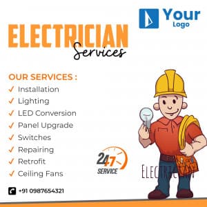 Electrician Services Instagram Post template