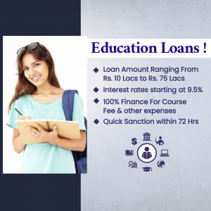 Providing Education Loans Social Media template