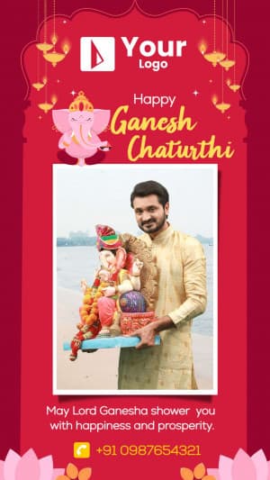 Ganesh Chaturthi Story Social Media poster