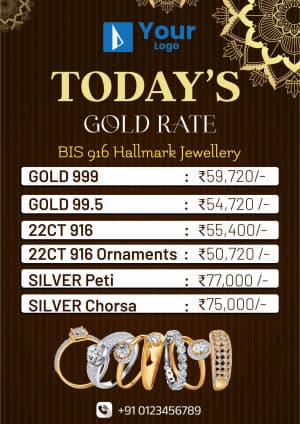 Gold Rate (Poster) whatsapp status template