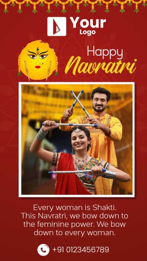 Navratri Story Templates marketing flyer