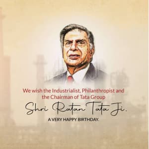 Ratan Tata Birthday marketing flyer