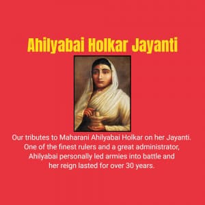 Ahilyabai Holkar Jayanti marketing flyer