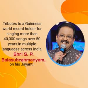 S. P. Balasubrahmanyam Jayanti poster Maker