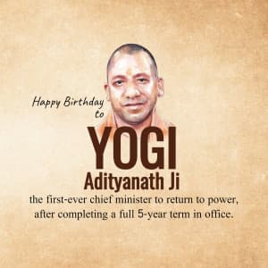 Yogi Adityanath Birthday whatsapp status poster