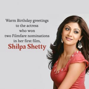 Shilpa Shetty Birthday marketing flyer