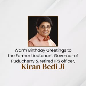 Kiran Bedi Birthday graphic
