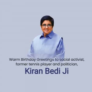 Kiran Bedi Birthday creative image