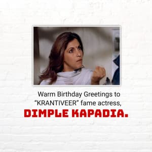 Dimple Kapadia Birthday event advertisement