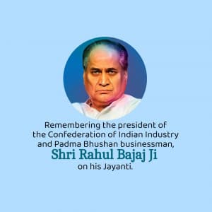 Rahul Bajaj Jayanti marketing flyer