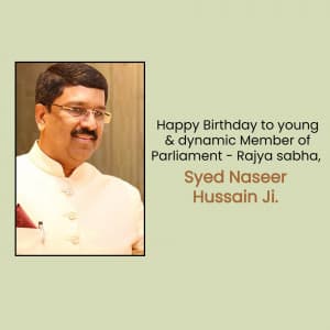 Syed Naseer Hussain Birthday whatsapp status poster