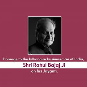 Rahul Bajaj Jayanti Facebook Poster