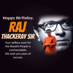 Raj Thackeray Birthday whatsapp status poster