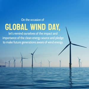 Global Wind Day whatsapp status poster