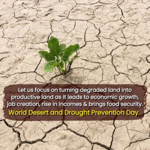 World Desert and Drought Prevention Day whatsapp status poster