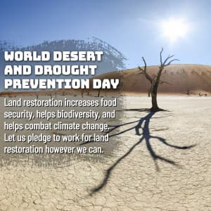 World Desert and Drought Prevention Day Facebook Poster