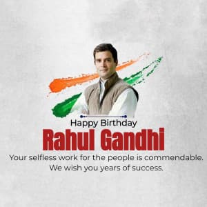 Rahul Gandhi Birthday marketing flyer