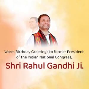 Rahul Gandhi Birthday whatsapp status poster