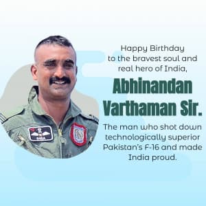 Abhinandan Varthaman Birthday marketing poster