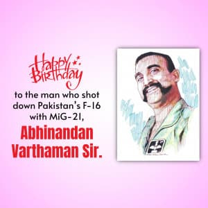 Abhinandan Varthaman Birthday creative image