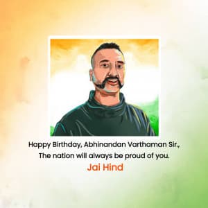 Abhinandan Varthaman Birthday Facebook Poster