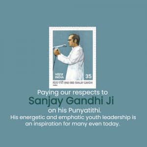 Sanjay Gandhi Punyatithi marketing poster