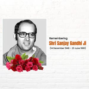 Sanjay Gandhi Punyatithi graphic