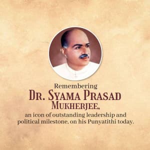 Syama Prasad Mukherjee Punyatithi marketing flyer