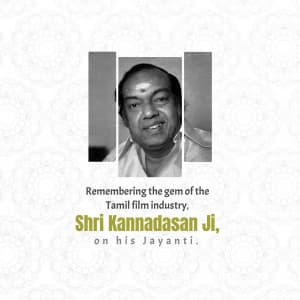 Kannadasan Jayanti banner