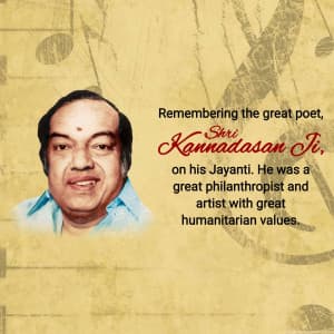 Kannadasan Jayanti event poster