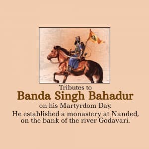 Banda Singh Bahadur Martyrdom Day graphic