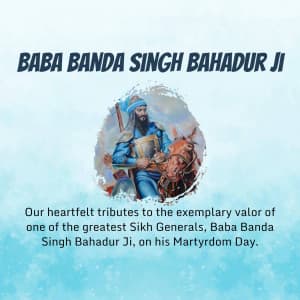 Banda Singh Bahadur Martyrdom Day marketing flyer