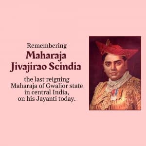 Maharaja Jivajirao Scindia Jayanti marketing poster